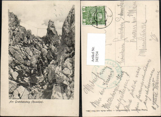 342754,Raxalpe Am Gretchensteig b. Reichenau Bergsteiger