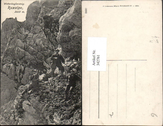 342761,Raxalpe Wetterkoglersteig b. Reichenau Bergsteiger Kletterer