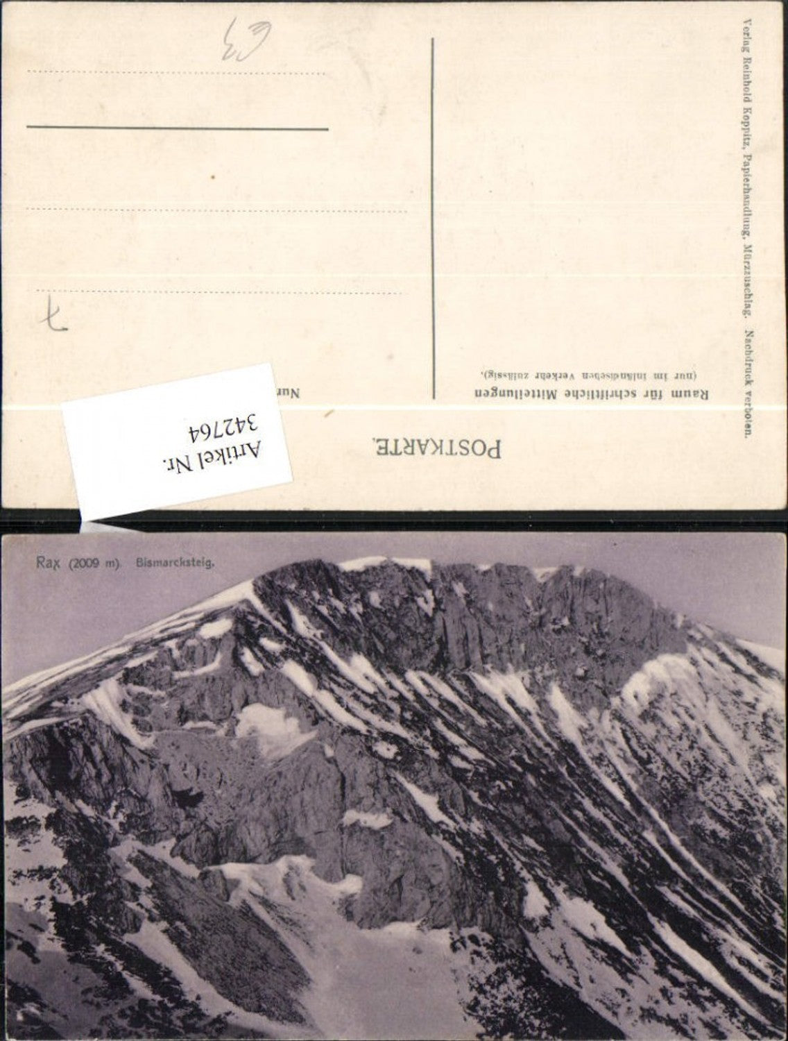 342764,Rax Bismarcksteig b. Reichenau Bergkulisse