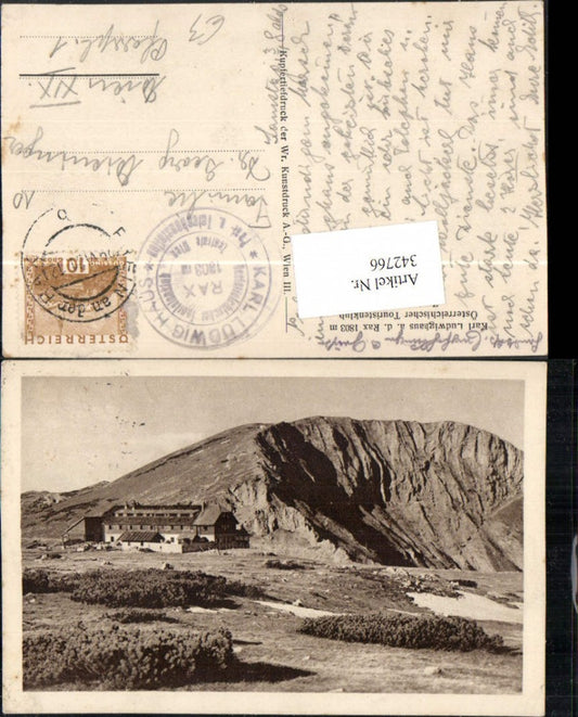 342766,Karl Ludwig-Haus Berghütte auf d. Rax b. Reichenau Bergkulisse