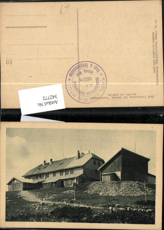 342772,Karl Ludwig-Haus Berghütte auf d. Rax b. Reichenau