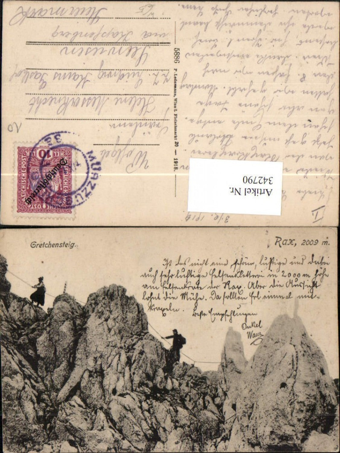 342790,Rax Gretchensteig b. Reichenau Bergsteiger Kletterer