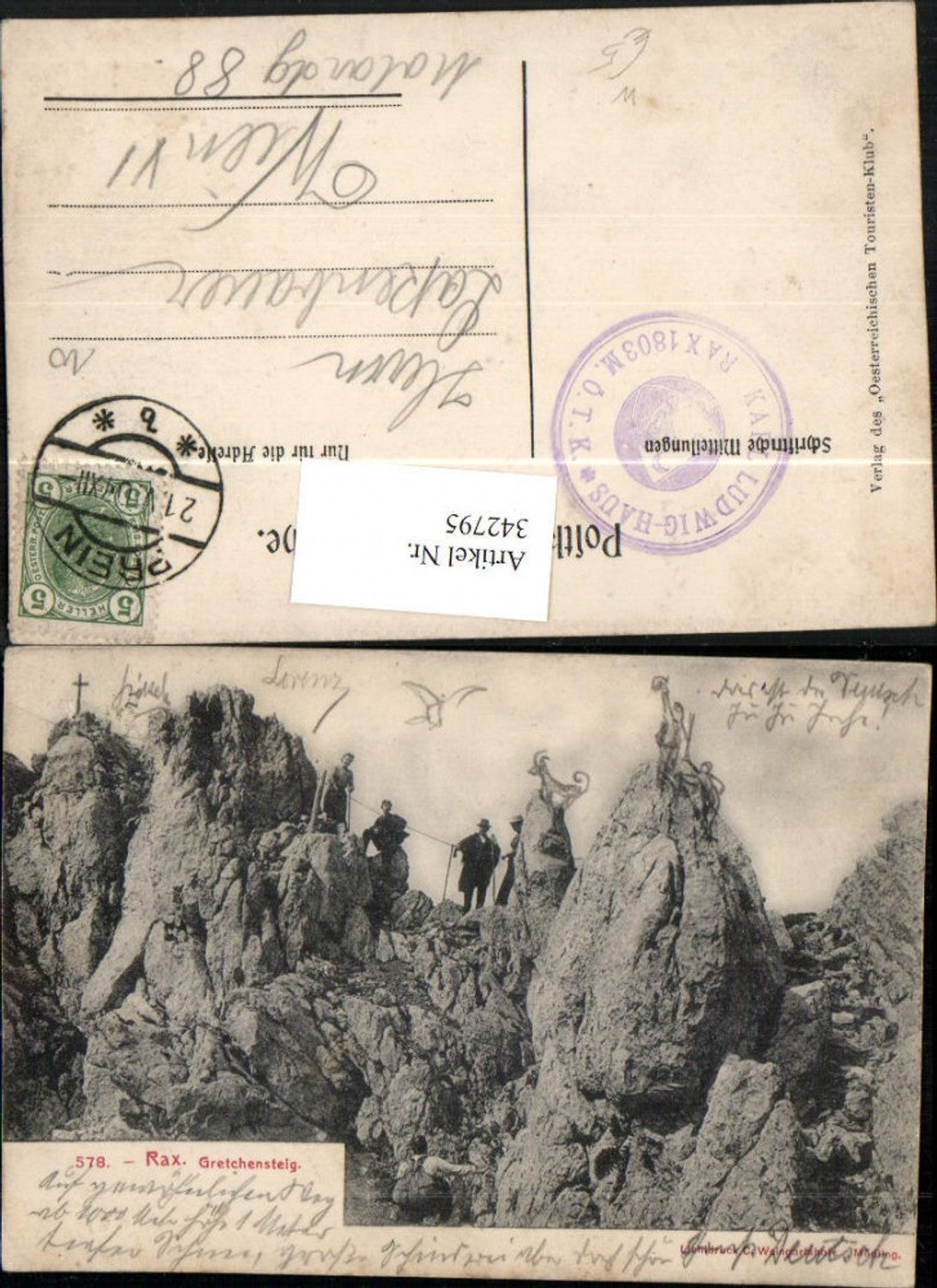 342795,Rax Gretchensteig b. Reichenau Bergsteiger Kletterer