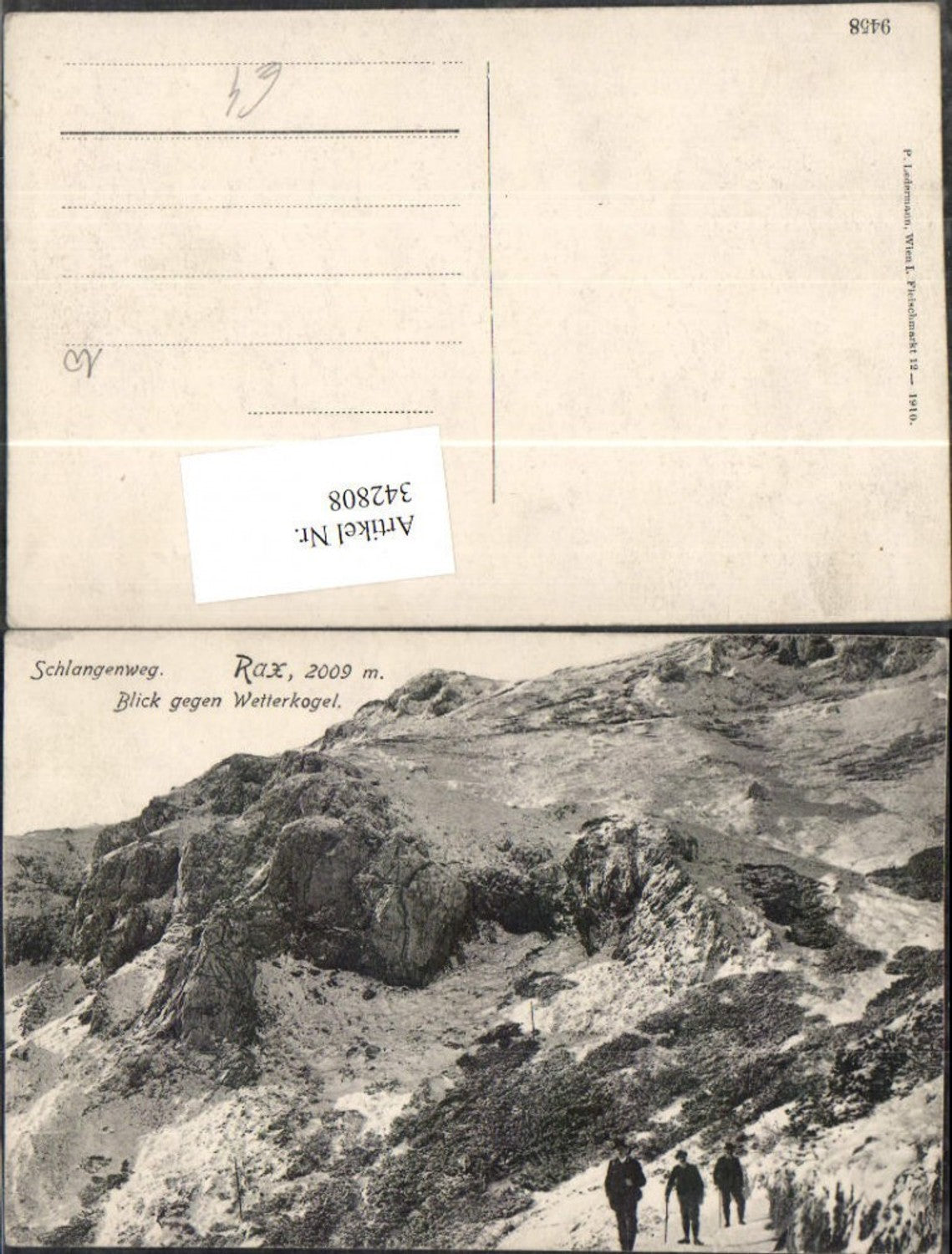 342808,Rax Schlangenweg Blick geg. Wetterkogel b. Reichenau Bergkulisse
