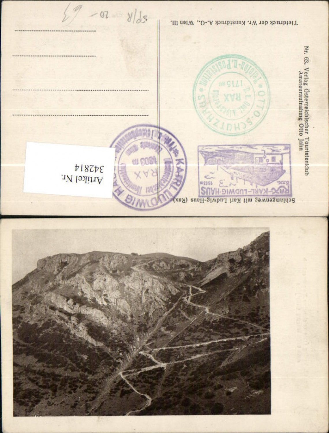 342814,Rax Schlangenweg m. Karl Ludwig-Haus Berghütte b. Reichenau