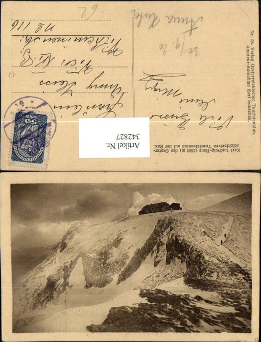 342827,Karl Ludwig-Haus Berghütte auf d. Rax b. Reichenau Winterbild