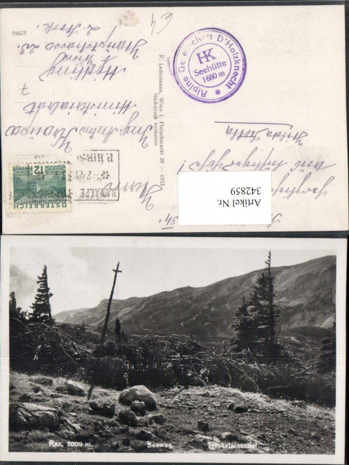 342859,Rax Seeweg Trinksteinsattel b. Reichenau Bergkulisse
