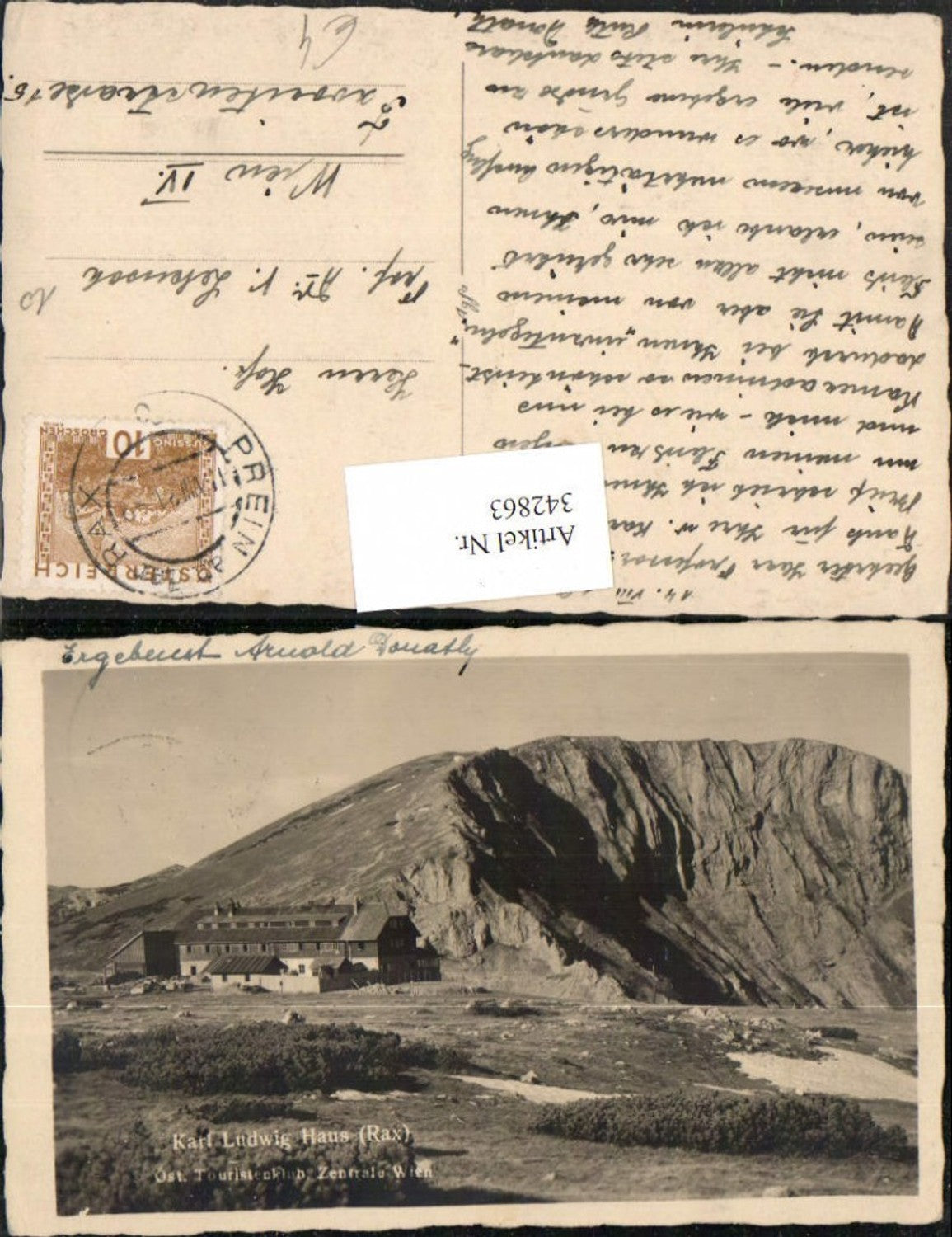 342863,Rax Karl-Ludwig-Haus Berghütte b. Prein Reichenau Bergkulisse