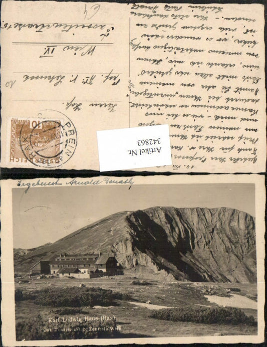 342863,Rax Karl-Ludwig-Haus Berghütte b. Prein Reichenau Bergkulisse