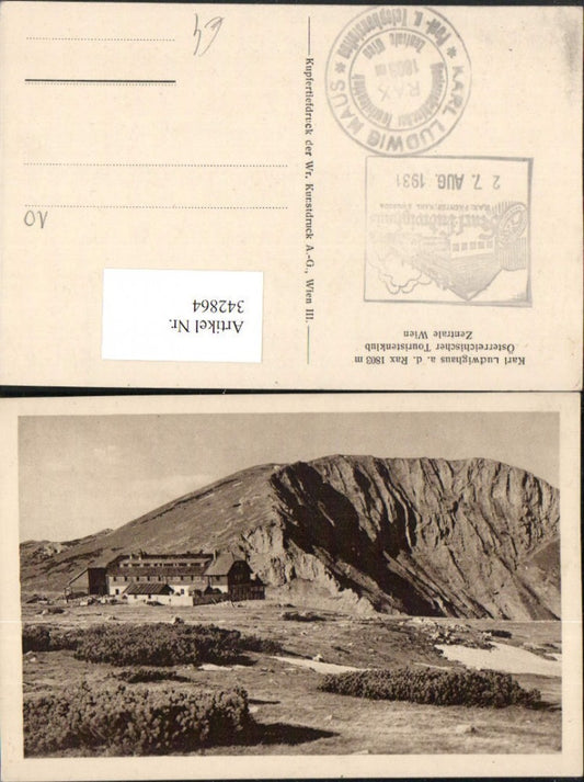 342864,Karl Ludwig-Haus Berghütte auf d. Rax b. Prein Reichenau Bergkulisse