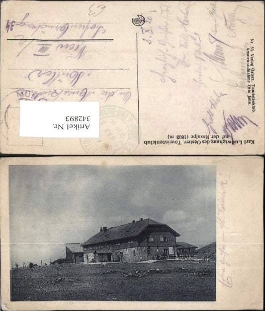 342893,Karl Ludwig-Haus Berghütte auf d. Raxalpe b. Prein Reichenau pub Kilophot