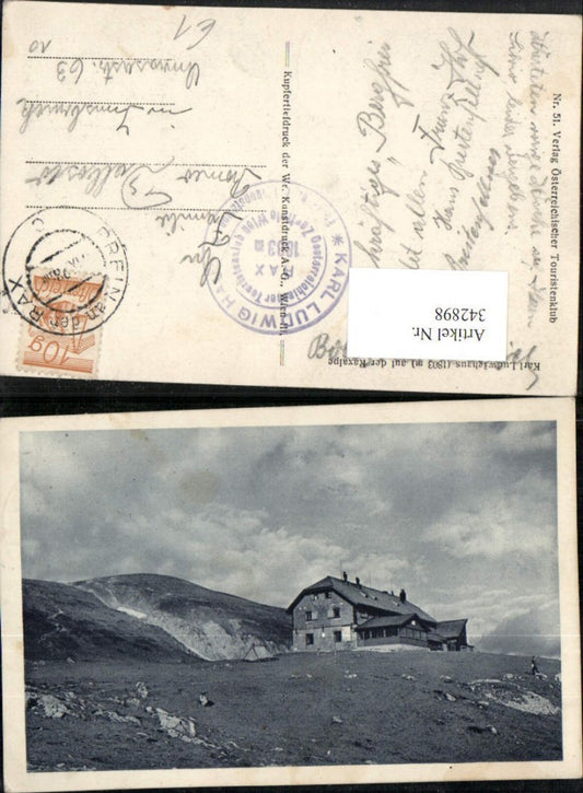 342898,Karl Ludwig-Haus Berghütte auf d. Raxalpe b. Prein Reichenau