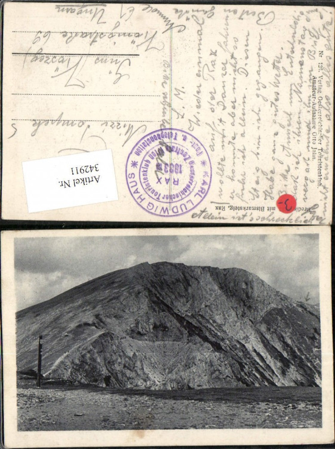 342911,Rax Predigstuhl m. Bismarcksteig b. Reichenau Bergkulisse