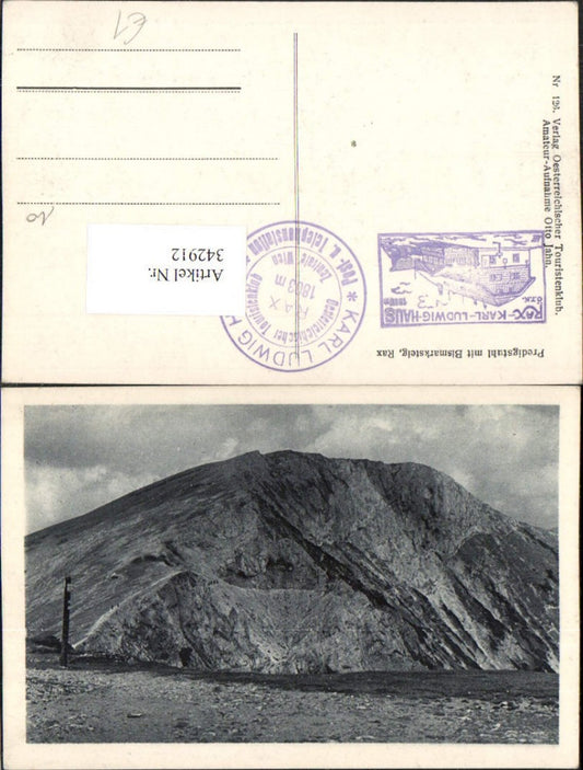 342912,Rax Predigstuhl m. Bismarcksteig b. Reichenau Bergkulisse