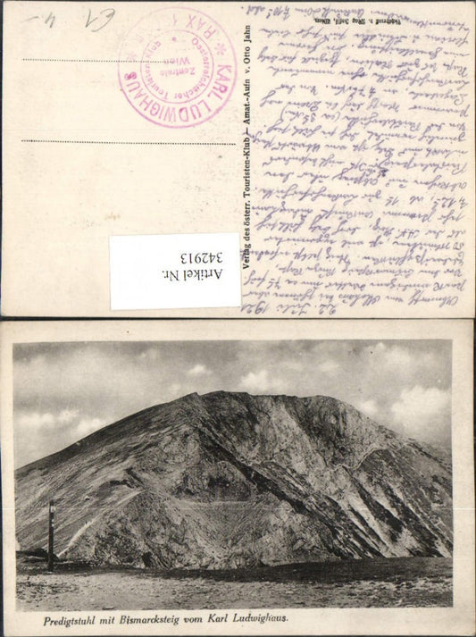 342913,Predigtstuhl m. Bismarcksteig vom Karl Ludwig-Haus b. Prein Reichenau Bergkulisse