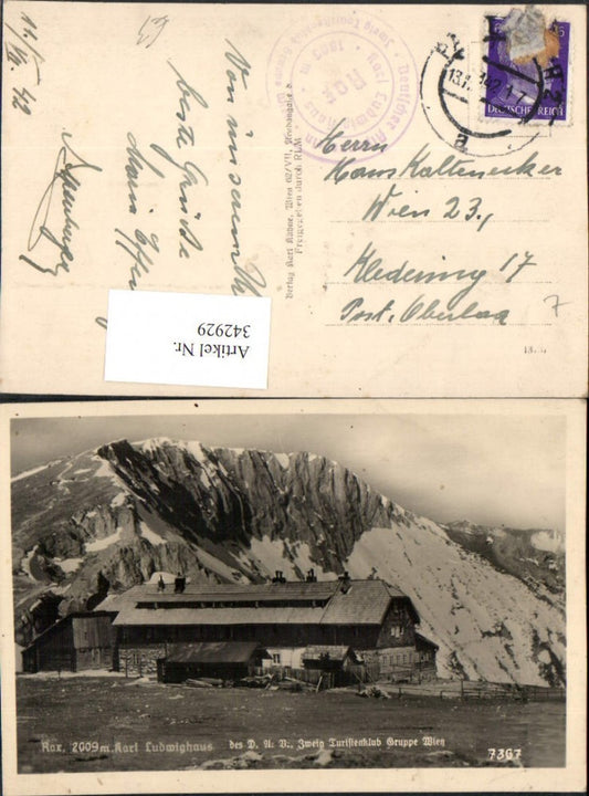 342929,Rax Karl Ludwig-Haus Berghütte b. Prein Reichenau Bergkulisse