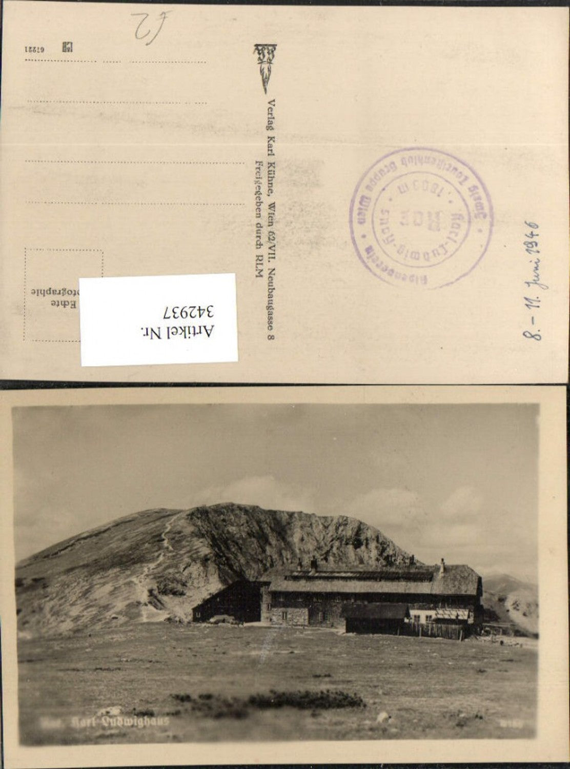 342937,Rax Karl Ludwig-Haus Berghütte b. Prein Reichenau Bergkulisse