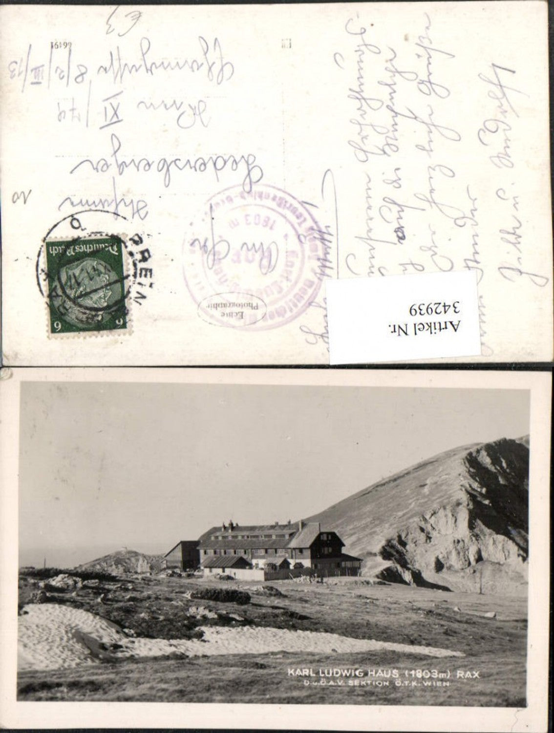 342939,Rax Karl Ludwig-Haus Berghütte b. Prein Reichenau