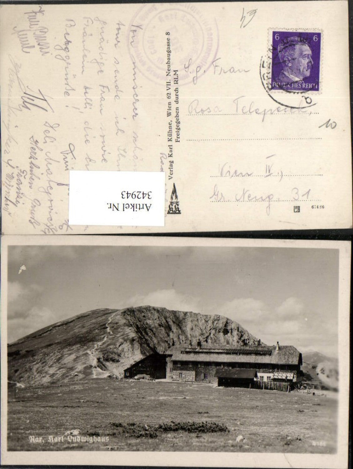 342943,Rax Karl Ludwig-Haus Berghütte b. Prein Reichenau Bergkulisse
