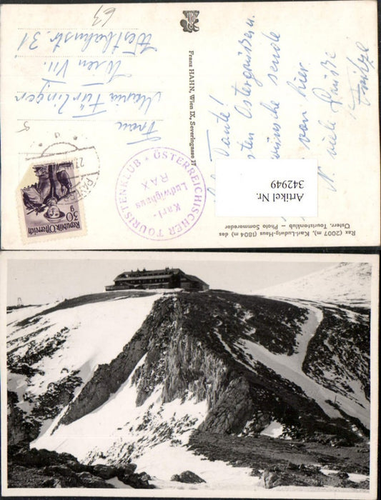 342949,Rax Karl-Ludwig-Haus Berghütte b. Prein Reichenau