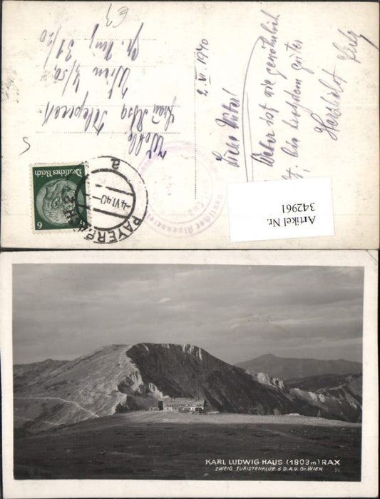 342961,Rax Karl Ludwig-Haus Berghütte b. Prein Reichenau Bergkulisse