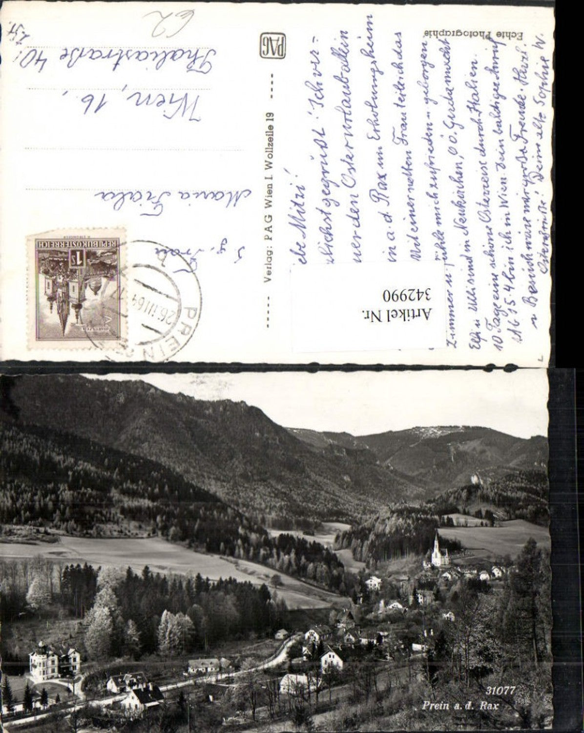 342990,Prein an d. Rax Totale Bergkulisse