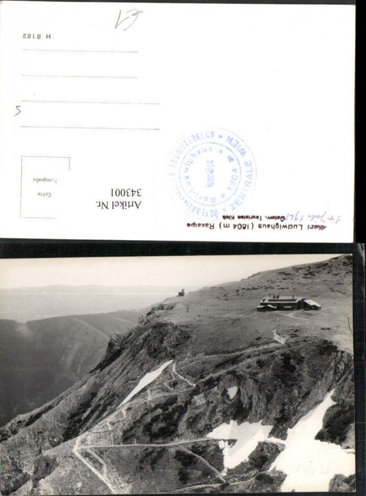 343001,Raxalpe Karl Ludwig-Haus Berghütte b. Prein Reichenau Bergkulisse