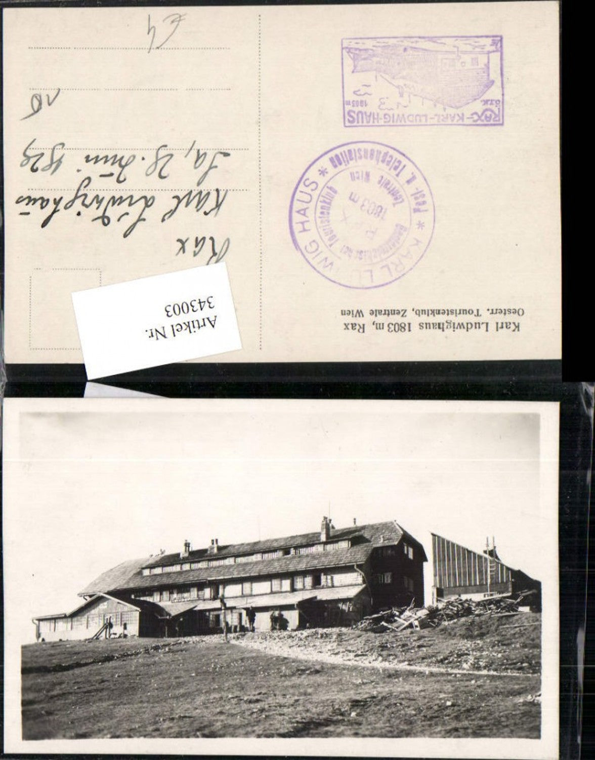 343003,Rax Karl Ludwig-Haus Berghütte b. Prein Reichenau