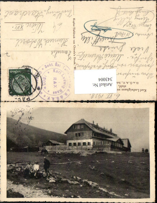 343004,Karl Ludwig-Haus Berghütte auf d. Rax m. Predigstuhl b. Prein Reichenau