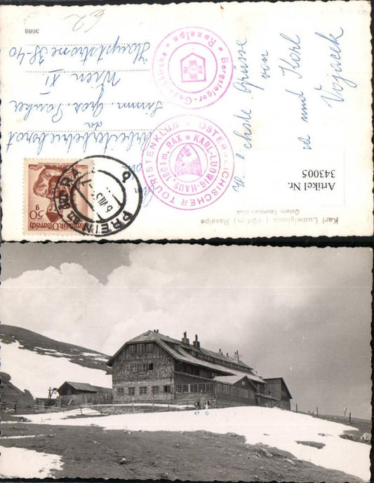 343005,Raxalpe Karl Ludwig-Haus Berghütte b. Prein Reichenau