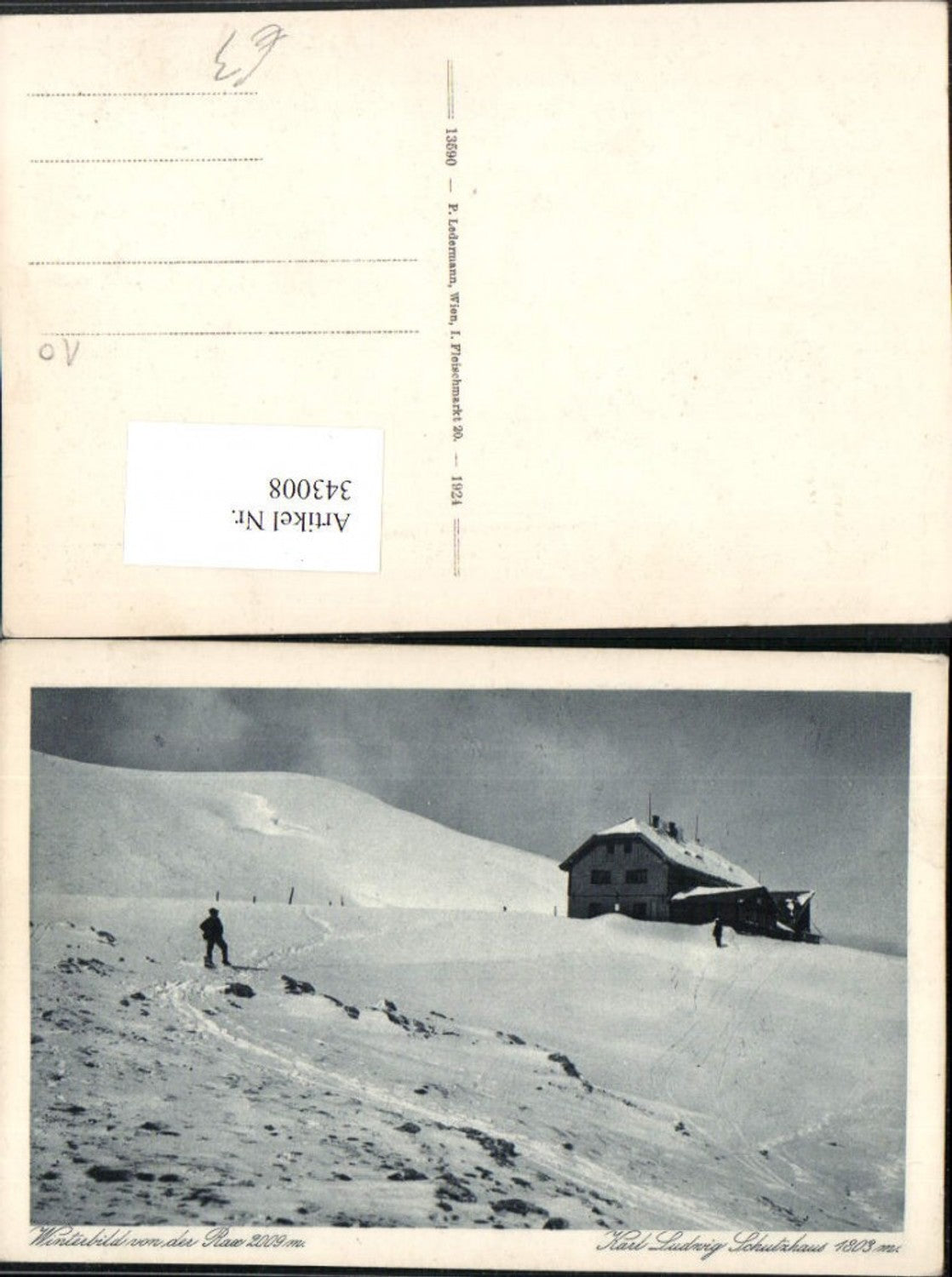 343008,Rax Karl Ludwig-Haus Berghütte b. Prein Reichenau Winterbild
