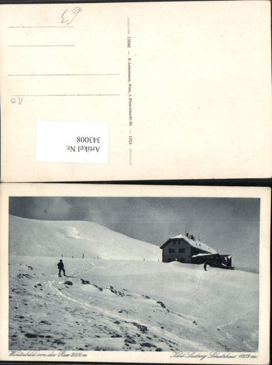 343008,Rax Karl Ludwig-Haus Berghütte b. Prein Reichenau Winterbild