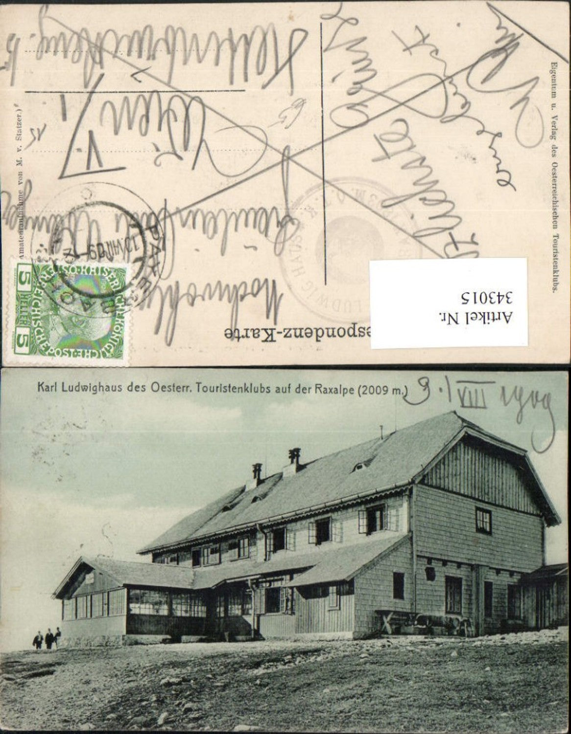 343015,Karl Ludwig-Haus Berghütte auf d. Raxalpe b. Prein Reichenau