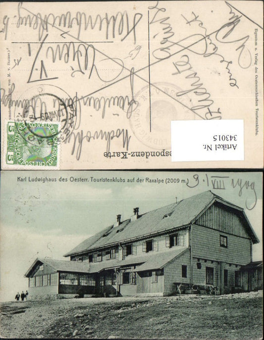 343015,Karl Ludwig-Haus Berghütte auf d. Raxalpe b. Prein Reichenau