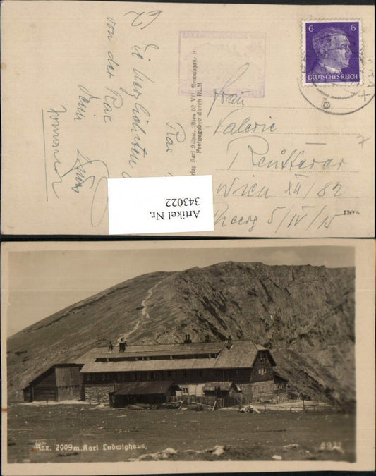 343022,Rax Karl Ludwig-Haus Berghütte b. Prein Reichenau Bergkulisse