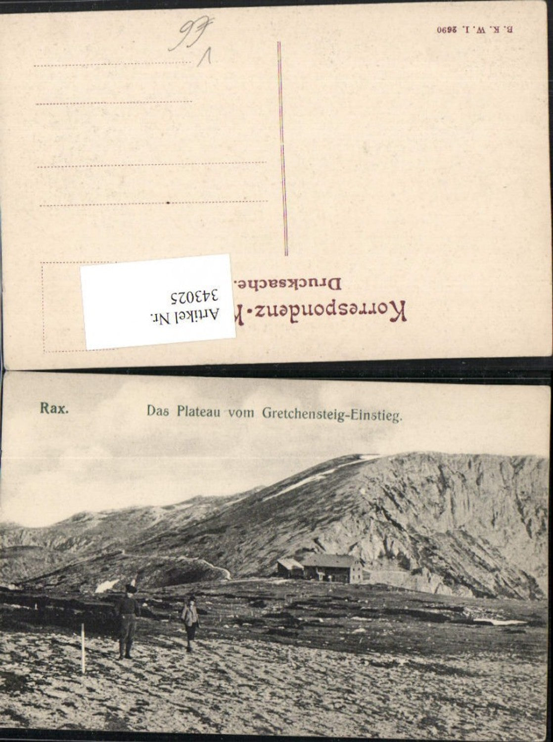 343025,Rax Plateau v. Gretchensteig Einstieg b. Reichenau Berghütte Bergkulisse pub B.K.W.I. 2690