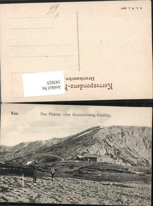 343025,Rax Plateau v. Gretchensteig Einstieg b. Reichenau Berghütte Bergkulisse pub B.K.W.I. 2690
