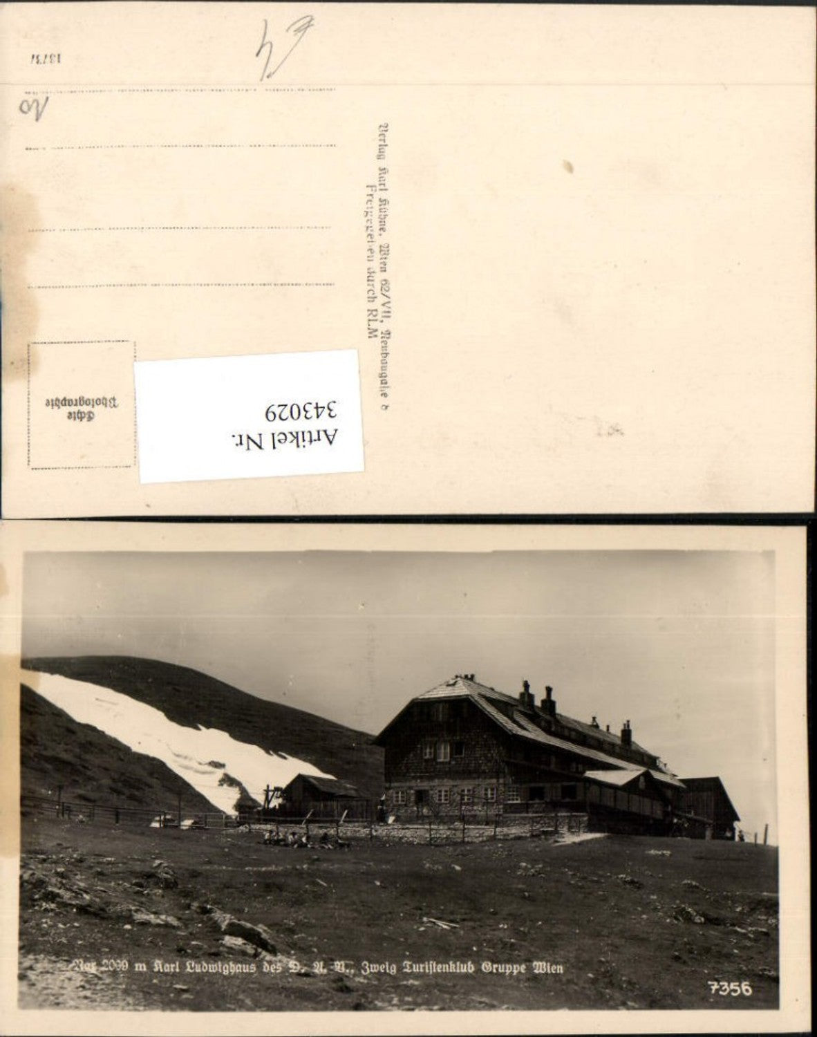 343029,Rax Karl Ludwig-Haus Berghütte b. Prein Reichenau