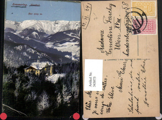 343073,Semmering Waldhof m. Rax Bergkulisse Winterbild