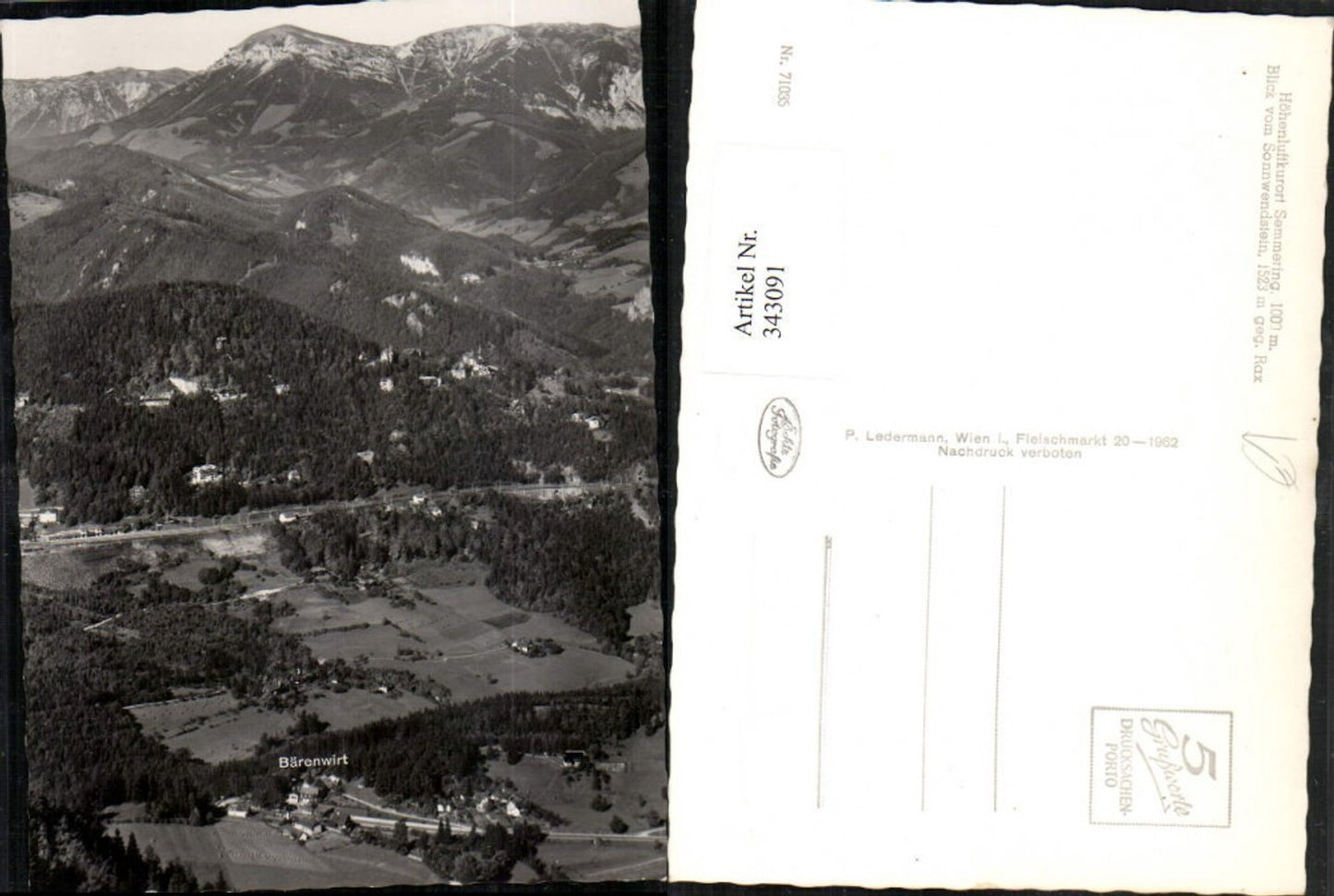 343091,Semmering Blick vom Sonnwendstein geg. Rax Bergkulisse