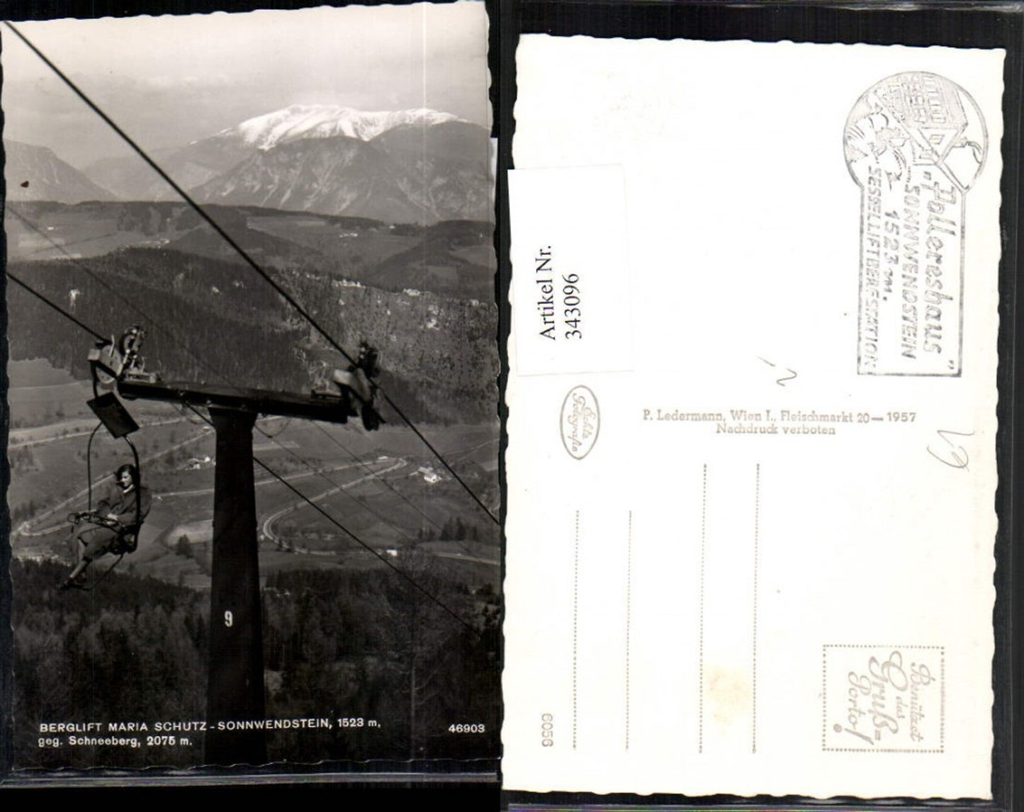 343096,Berglift Maria Schutz – Sonnwendstein geg. Schneeberg Bergkulisse