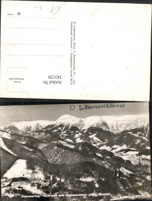 343120,Semmering Panorama vom Sonnwendstein geg. Raxalpe Bergkulisse Winterbild