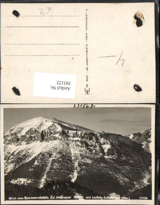 343122,Blick vom Sonnwendstein b. Semmering geg. Heukuppe m. Ludwig-Schutzhaus Bergkulisse