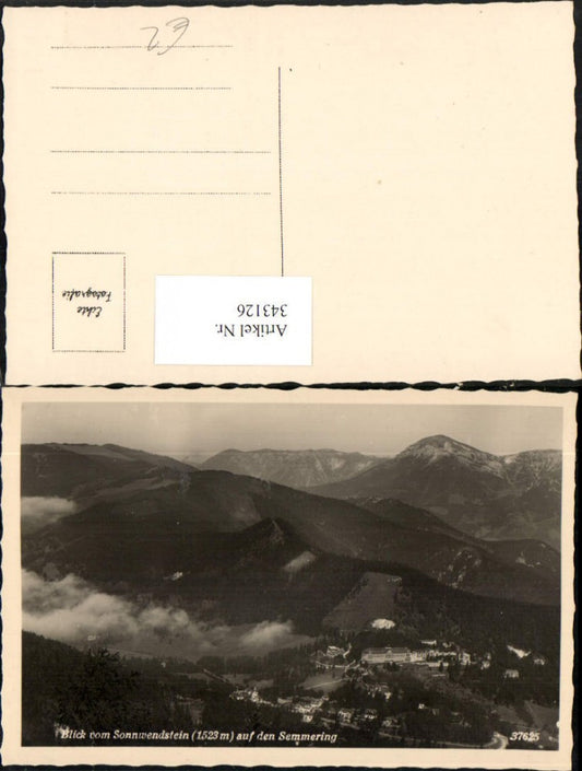 343126,Blick vom Sonnwendstein auf Semmering Totale Bergkulisse