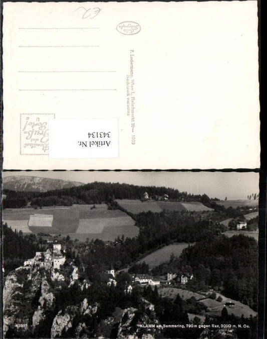 343134,Klamm am Semmering Teilansicht m. Burg geg. Rax