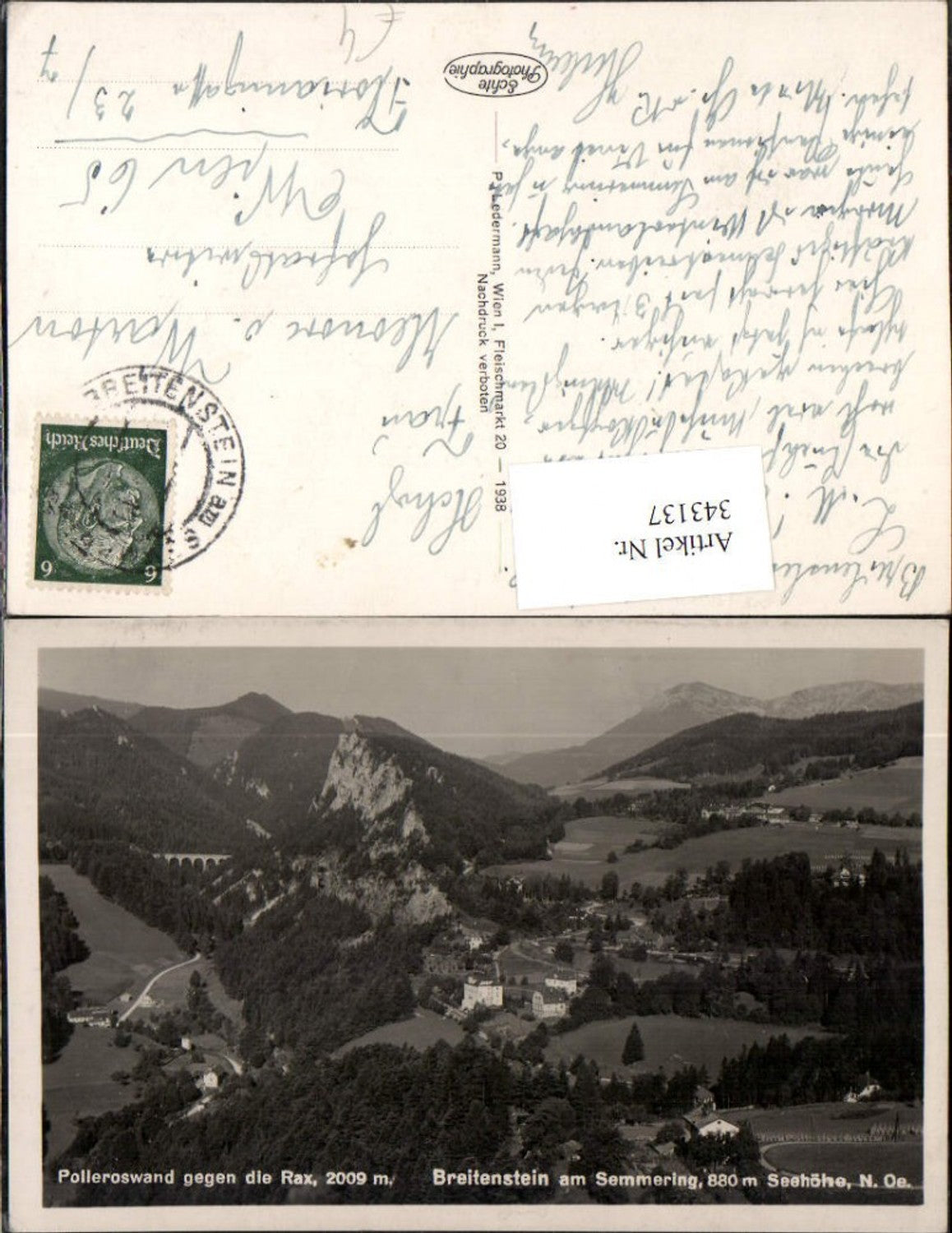 343137,Breitenstein am Semmering Polleroswand geg. Rax Bergkulisse