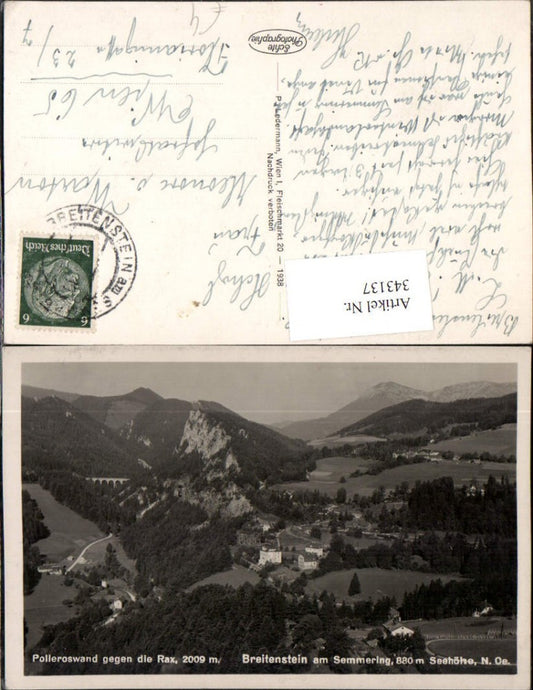 343137,Breitenstein am Semmering Polleroswand geg. Rax Bergkulisse