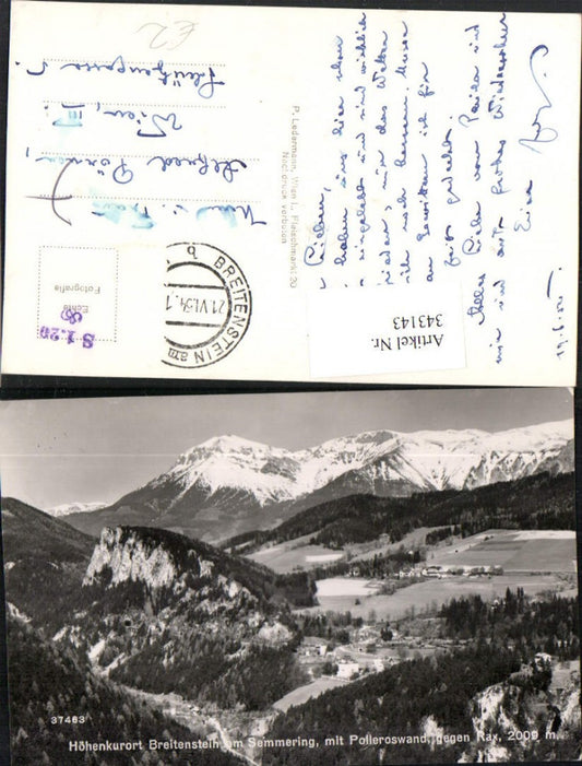 343143,Breitenstein am Semmering m. Polleroswand geg. Rax Bergkulisse
