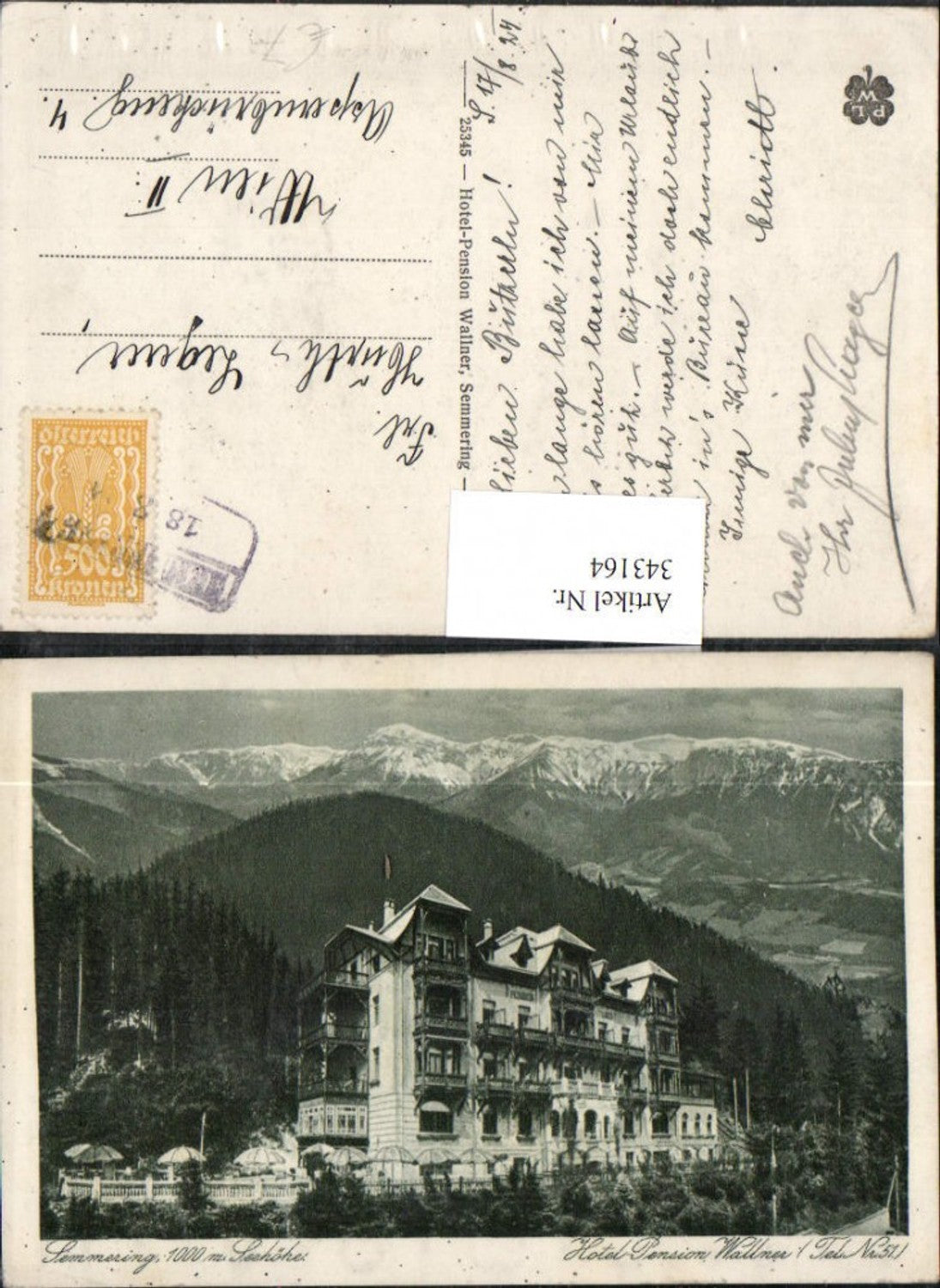 343164,Semmering Hotel Pension Wallner Bergkulisse