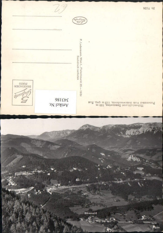 343186,Semmering Totale Panorama vom Sonnwendstein geg. Rax Bergkulisse